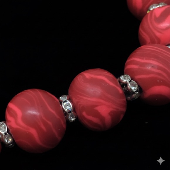 Unique Handmade Polymer Clay Bead Bracelet - Picture 10 of 11